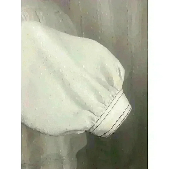 NWT! Joie Mirna Size S Gathered Crepe Porcelain Blouse 1/4 Button Balloon Sleeve - Picture 8 of 11